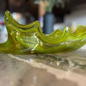 Green Glass Art Sculpture